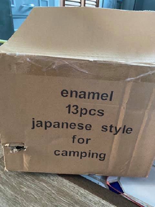 ชุดอุปกรณ์อีนาเมล 13 ชิ้น จากญี่ปุ่นสำหรับแคมปิ้ง