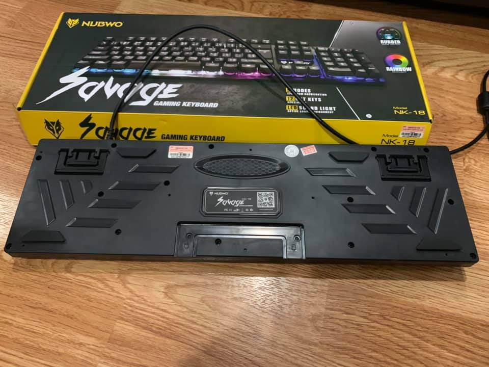 คีย์บอร์ดเกมมิ่ง NUBWO NK18 Savage Gaming Keyboard Black คีย์บอร์ดเกมมิ่ง เปลี่ยนไฟได้ 9 โหมด