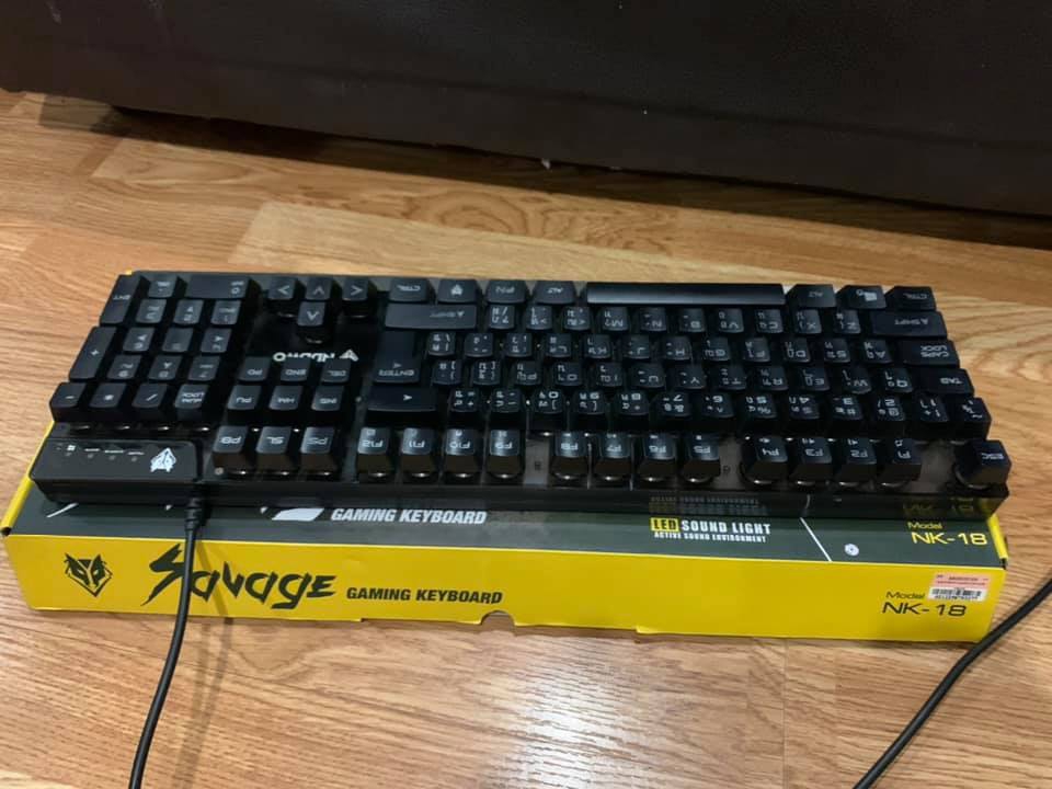 คีย์บอร์ดเกมมิ่ง NUBWO NK18 Savage Gaming Keyboard Black คีย์บอร์ดเกมมิ่ง เปลี่ยนไฟได้ 9 โหมด