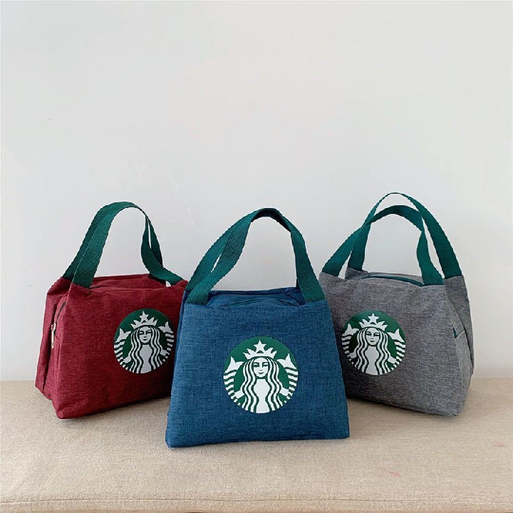 กระเป๋าถือ Starbucks Japan สามสี (แดง น้ำเงิน เทา)