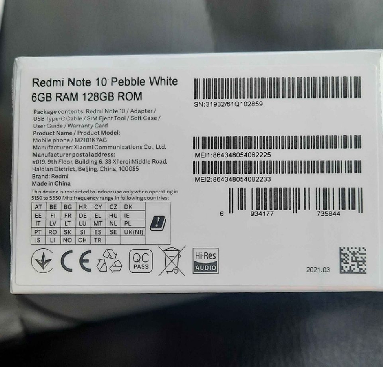 Xiaomi Redmi Note10 6/128GB ใหม่