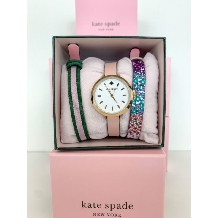 Kate Spade New York Greene Quartz White Dial Ladies Watch And Strap Set