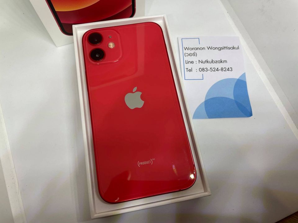 iPhone 12Mini 128GB สีแดง ศูนย์ไทย สภาพสวยๆ แบต 100% ประกัน 29-11-2564