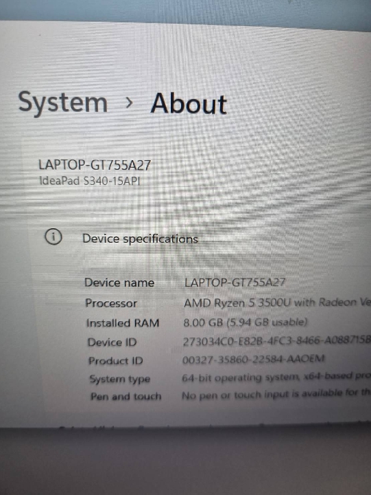 Notebook HP 15นิ้ว Ryzen 5 3500U RAM 8GB SSD512Gb การ์ดจอAMD Radeon RX Vega 8 สภาพดี